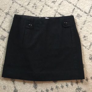 Black wool mini skirt